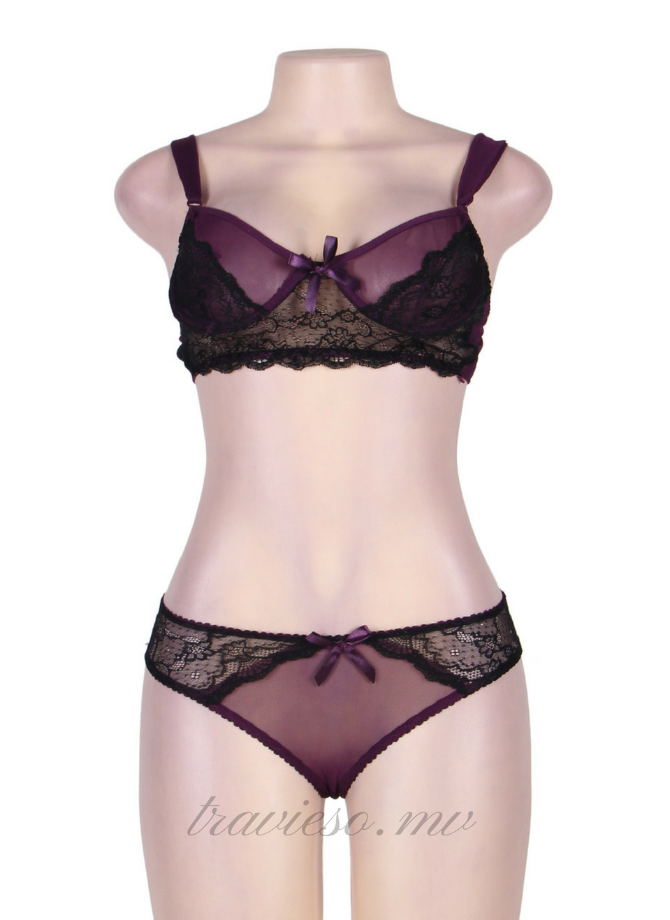 Boudoir Bra Set with stockings - travieso.mv
