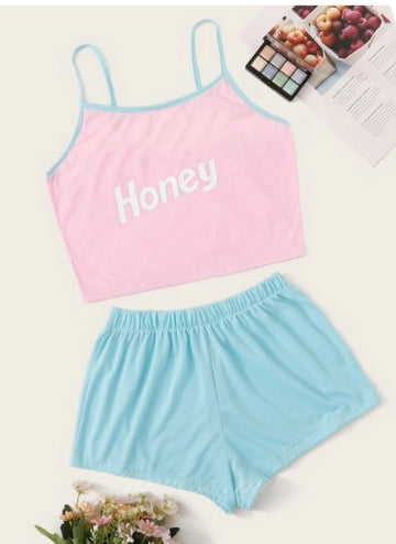 Letter Graphic Cami Pajama Set