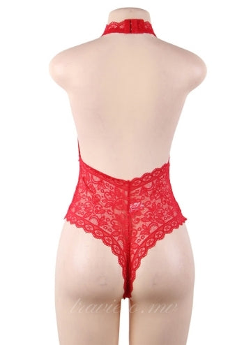 Red Lace Open Cup Teddy