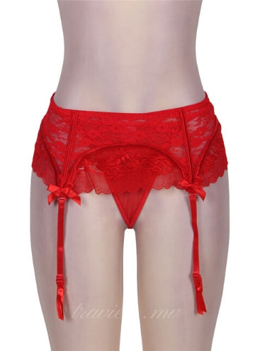 Red Sexy Lace Garter Panty