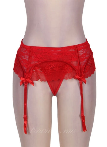 Red Sexy Lace Garter Panty