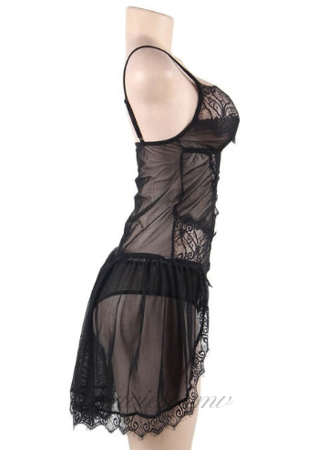 Black Lace women Sexy Babydoll
