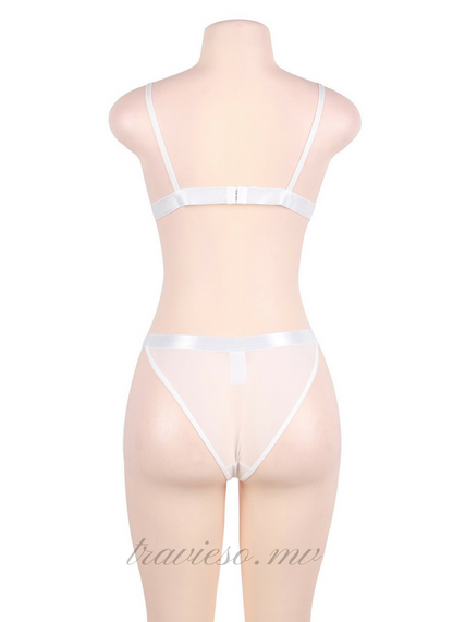 Lace Crochet Hook Bralette Lingerie Set - travieso.mv