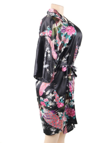 Flower And Bird Short Kimono