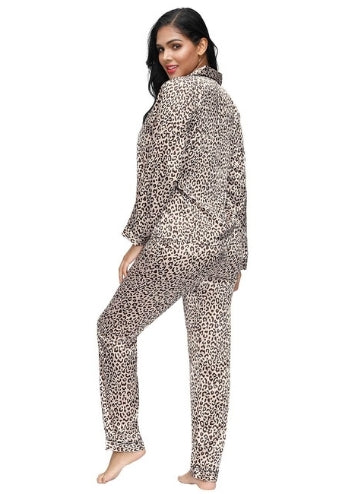 Leopard Long Sleeve Pajamas Set