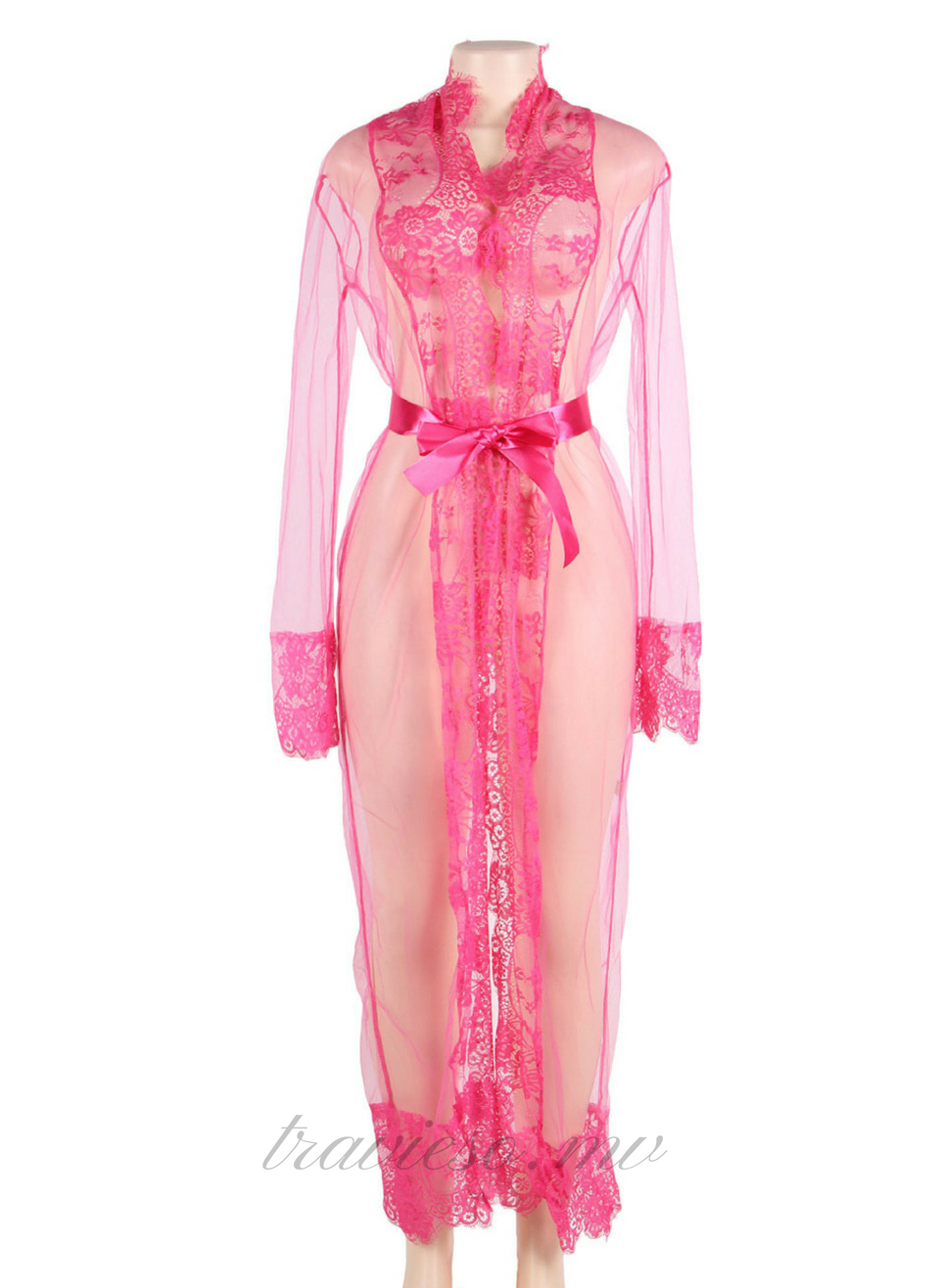 Delicate Lace Long Sleepwear Gown - travieso.mv