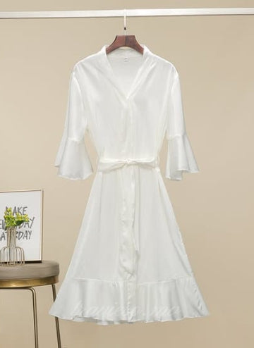 White Ruffle Robe