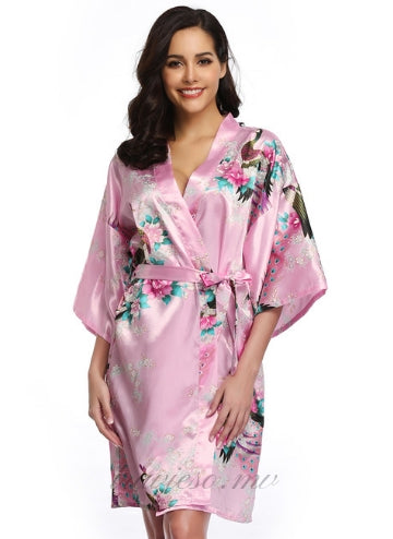 Flower And Bird Short Kimono