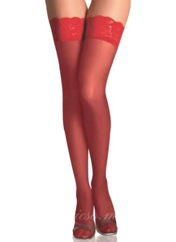 Red Floral Lace Stocking