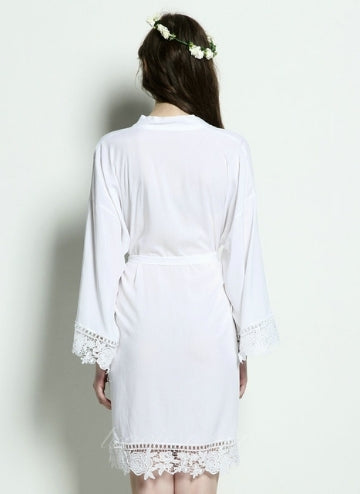 Bridal Cotton Lace Robe