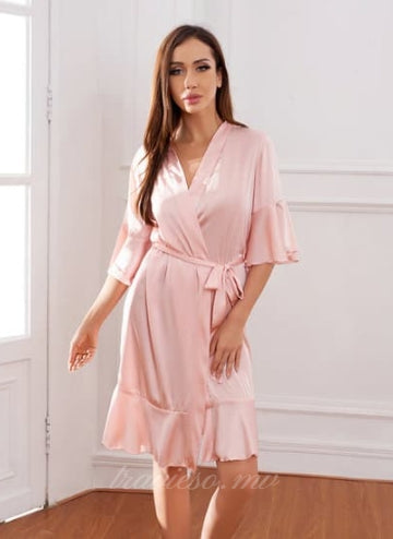 Blush Ruffle Robe