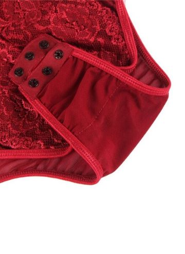 Wine Red Lace Sexy Teddy