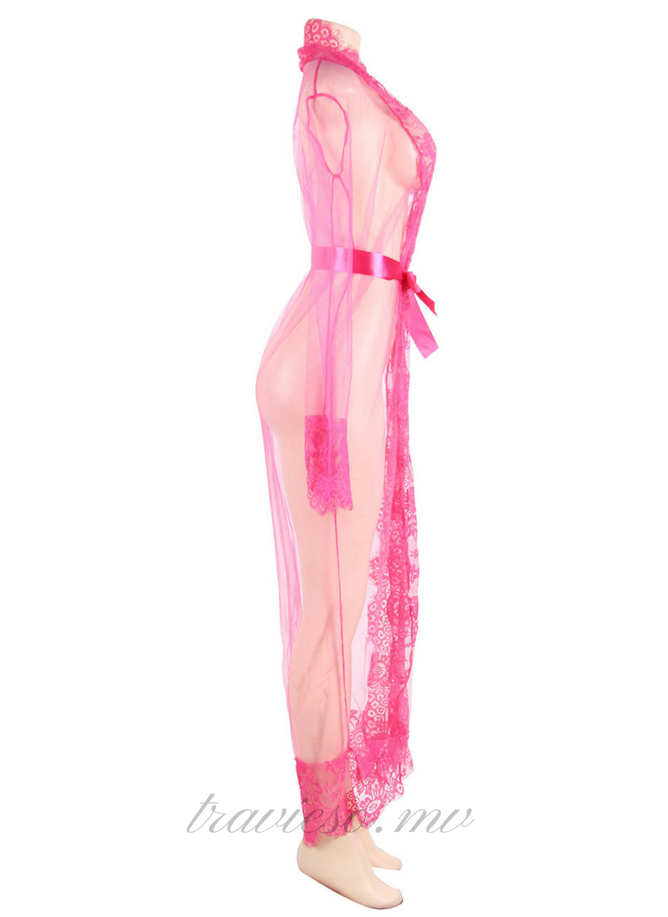 Delicate Lace Long Sleepwear Gown - travieso.mv