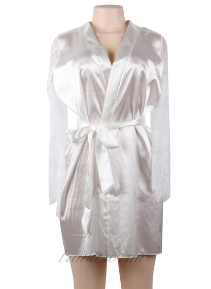 Silk Satin Lace SKimono Home Pajamas