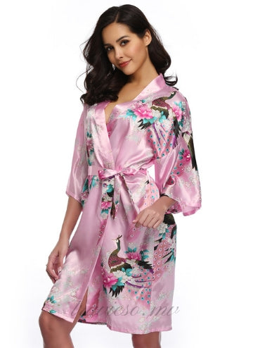 Flower And Bird Short Kimono