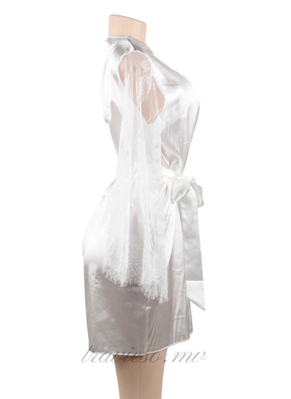 Silk Satin Lace SKimono Home Pajamas