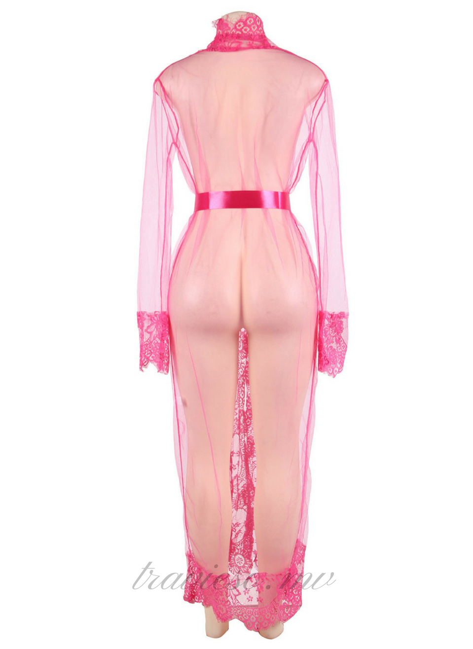 Delicate Lace Long Sleepwear Gown - travieso.mv