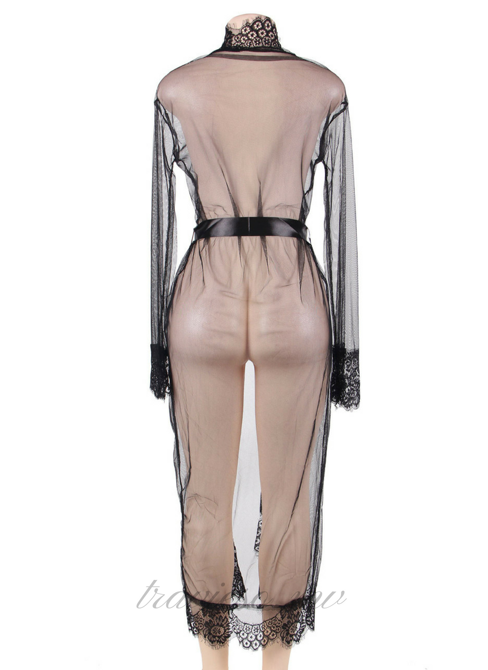 Delicate Lace Long Sleepwear Gown - travieso.mv