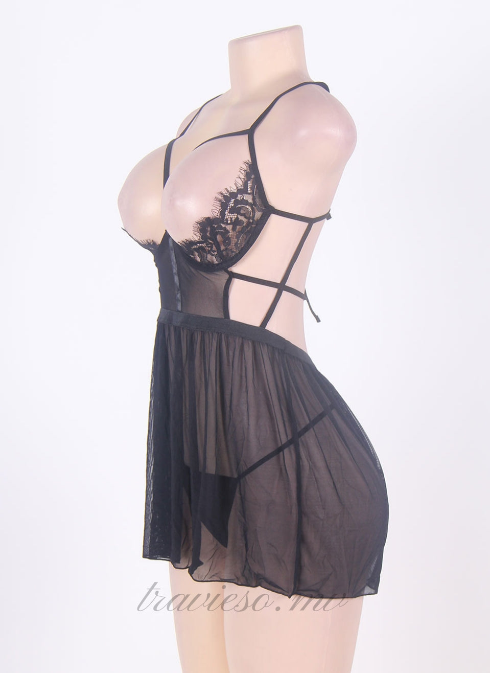 Elegant Halter Open Back Babydoll