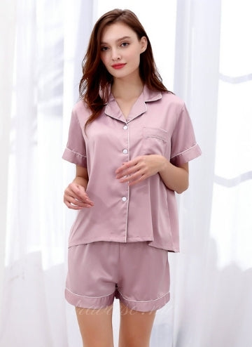 Mauve Satin Pajamas Set