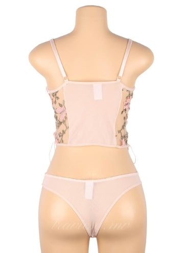 Butterfly Pattern Embroidery with Underwire