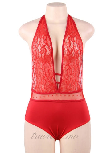 Lace Stitching Sexy Teddy