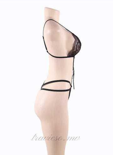 Charming black lace Teddy