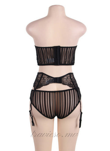 Delicate Lace Bra Garter Set
