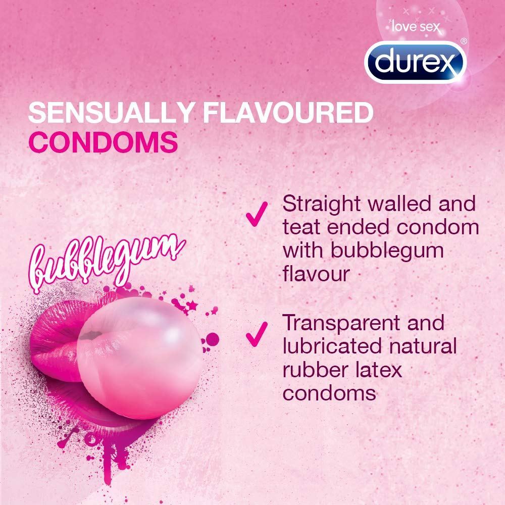 Durex Bubblegum Flavored Condoms 10 Pcs