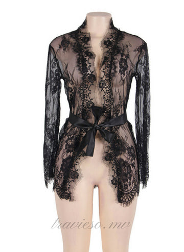 Eyelash Lace Sleepwear Gown
