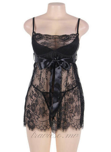 Sexy Black Eyelash Babydoll