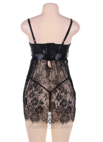 Sexy Black Eyelash Babydoll