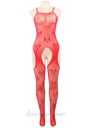 Heart Mesh Bodystocking