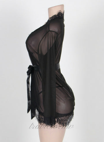 Lace Trim Robe