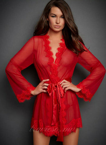 Lace Trim Robe