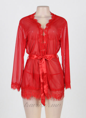 Lace Trim Robe