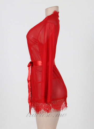 Lace Trim Robe