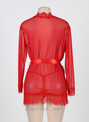 Lace Trim Robe