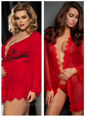 Lace Trim Robe