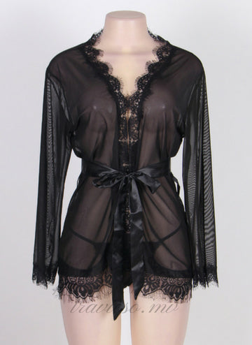 Lace Trim Robe