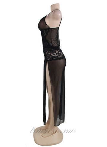 Mesh And Lace Elegant Lingerie Gown