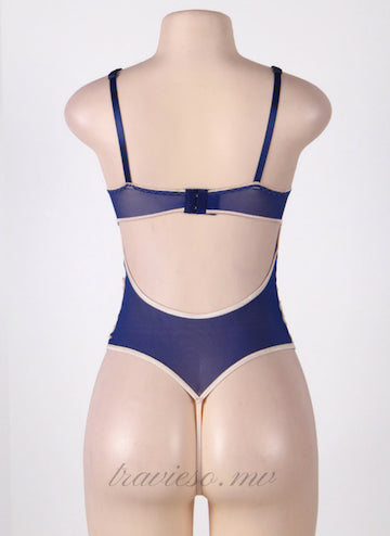 Navy Blue and Lace Teddy