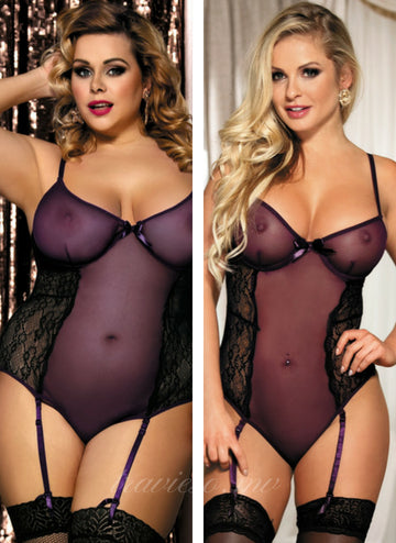 Poetical Purple Erotic Teddy Lingerie