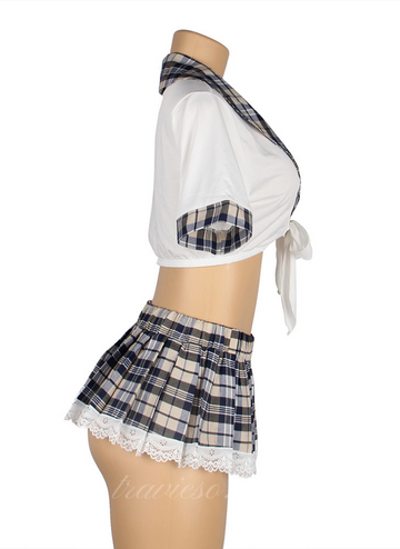 Crop Top Plaid Skirt Cosplay Suit Uniform