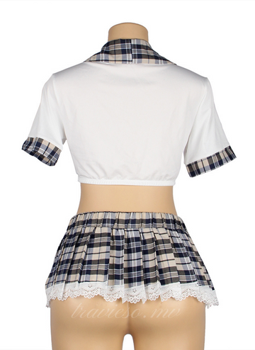 Crop Top Plaid Skirt Cosplay Suit Uniform