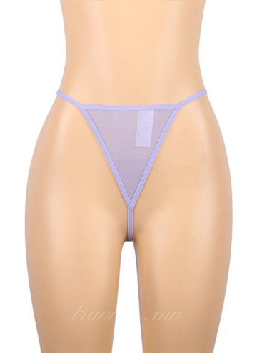 Sexy Purple Back Slit Embroidery Babydoll