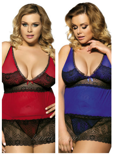 V-Neck Lace Babydoll