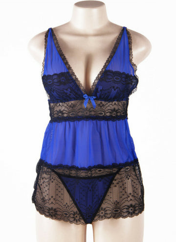 V-Neck Lace Babydoll