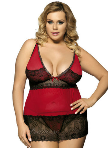 V-Neck Lace Babydoll