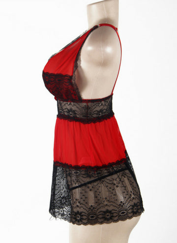 V-Neck Lace Babydoll